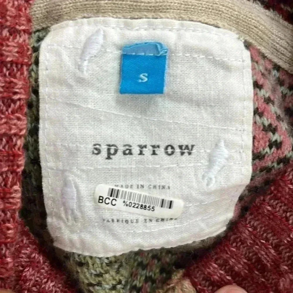 Anthropologie Sparrow Variegate Lambswool Sweater Hoodie Cardigan Jacket… - Picture 7 of 8